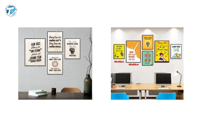 Tranh slogan theo gallery wall đang là xu hướng hiện nay